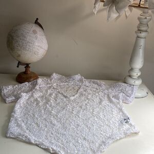 NWT ROUGE 2X White Stretchy Bodysuit